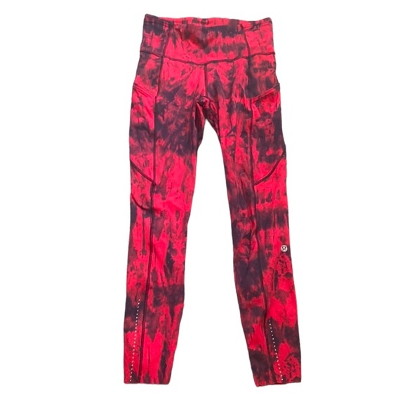 ❤️ Lululemon Fast & Free 25” Leggings Red Game Day Size 2 NWT - Picture 2 of 7